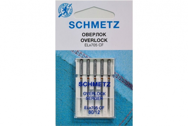 Иглы Schmetz для оверлока ELx705 CF №80, 5 шт в Веневе